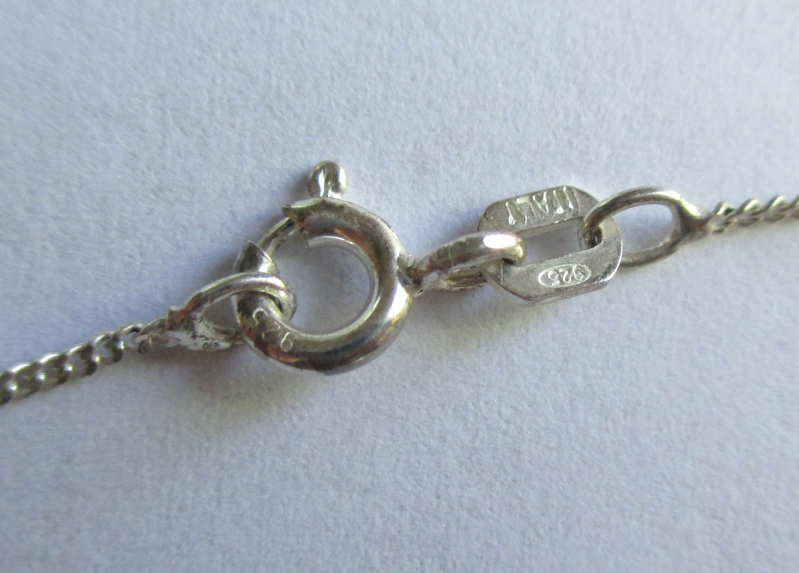 18in VINTAGE STERLING SILVER ITALY 925 FINE CURB LINK CHAIN 1mm 1.3g