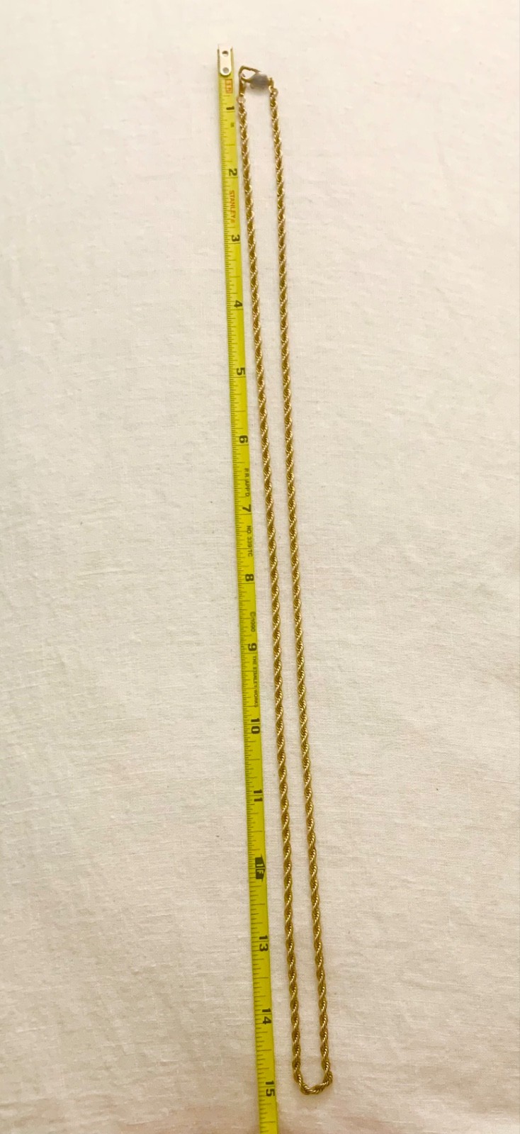 Vintage 14KGP Gold Plated 4mm Rope Chain Necklace 30″ Long Heavy Twist * Estate