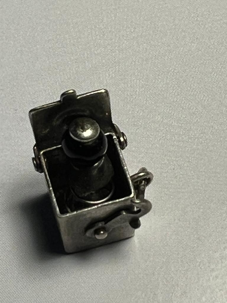Vintage Sterling Silver Mechanical Pop Up Perfume Bottle Charm Working 1.9g