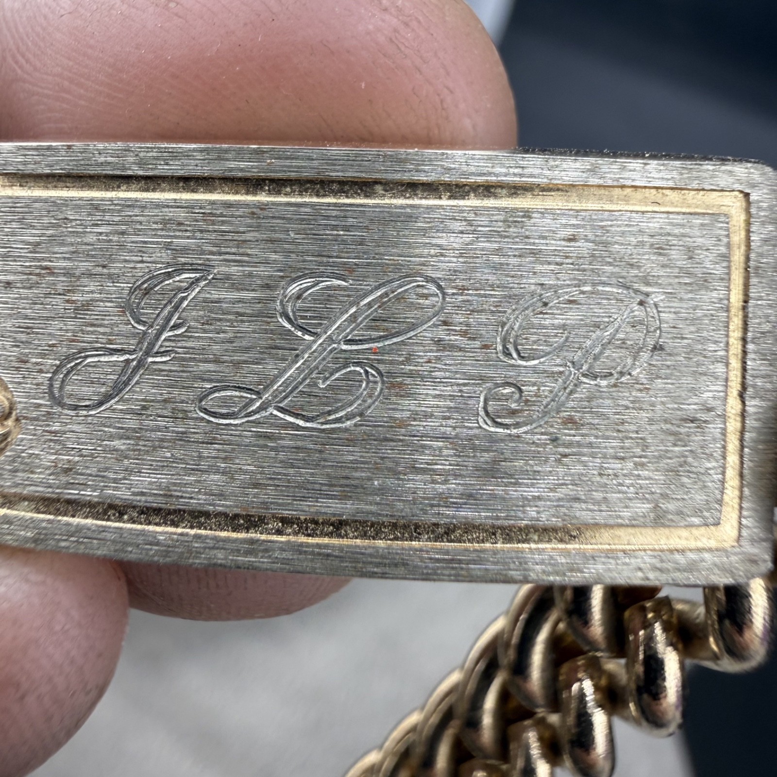 Vintage ID Bracelet Gold Tone Zodiac Horoscope Cancer Engraved 7”