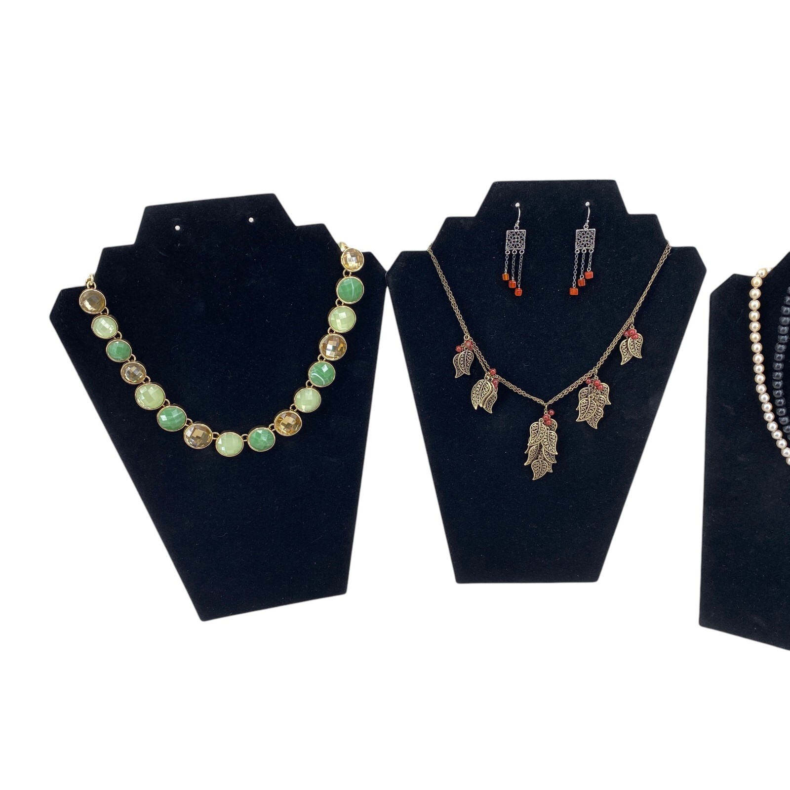 Costume Jewelry Lot of 4 with Assorted Colors/Sizes Necklaces