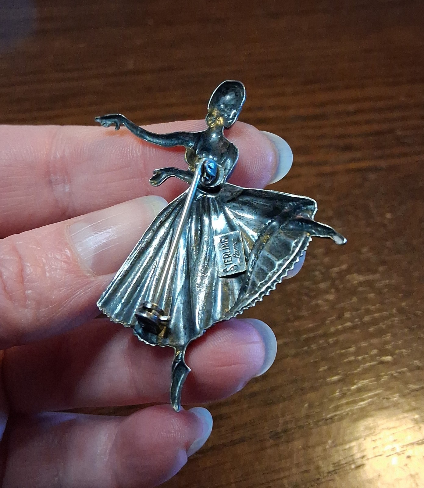 Vintage Lang Sterling Ballerina Dancer Brooch Pin 7g See Pics/Description