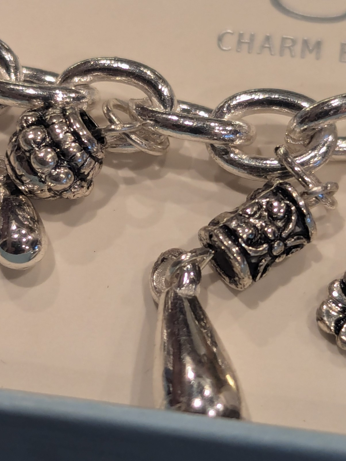Vintage Religious Cross Charm Bracelet Set With Earrings, Nickel Free 7 1/2″