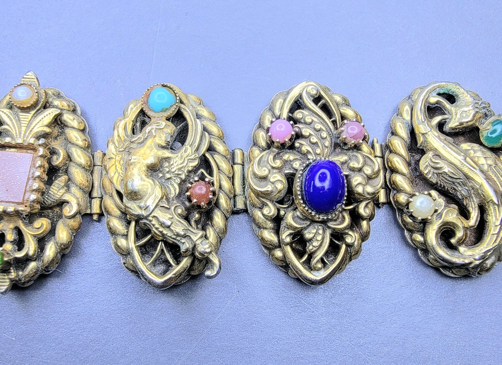30s 50s High-Relief Dragons, Phoenixes, Protective Mythical Creatures Bracelet