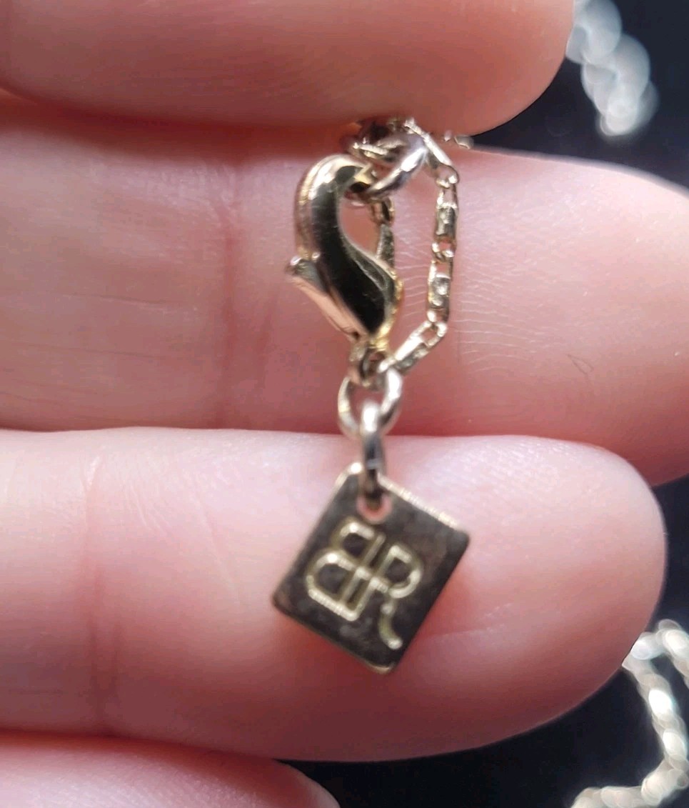 Vintage Set Of 3 Silver Tone Necklace Chain Charm.