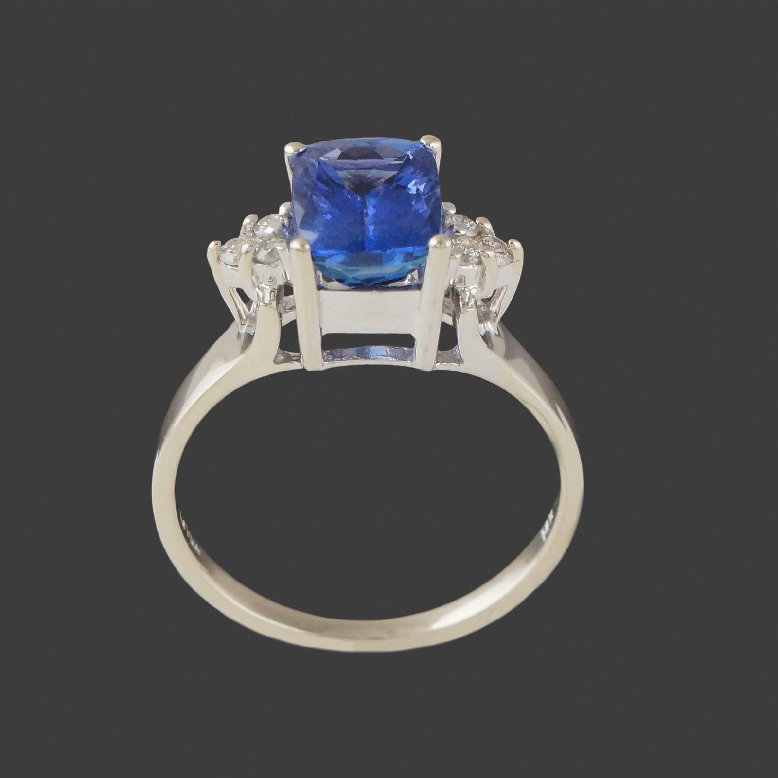 LeVian Solid 14K White Gold 2.75 Ct Tanzanite & Diamond Wedding Anniversary Ring