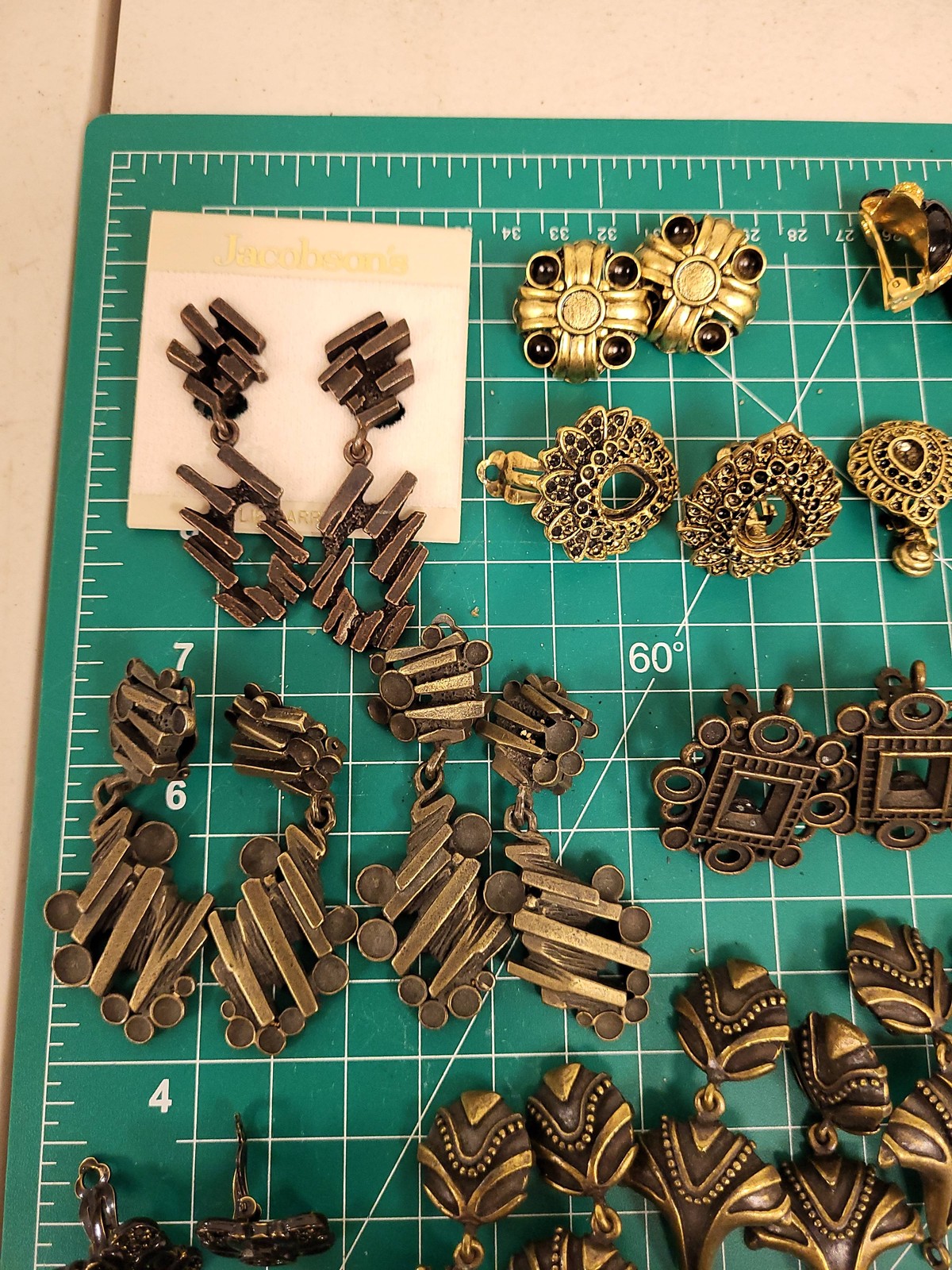 Vintage Costume Jewelry Lot Earrings Clip On Mixed Styles Materials Craft Supply