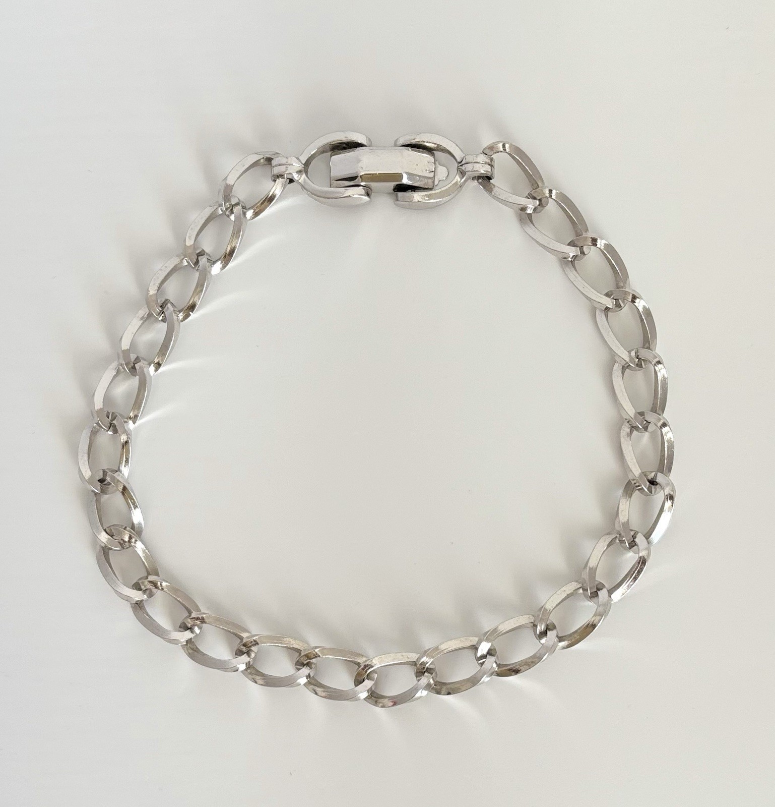 VNTG Large Curb Link Silver Tone Choker Necklace Unisex Adult by PegasusCoro