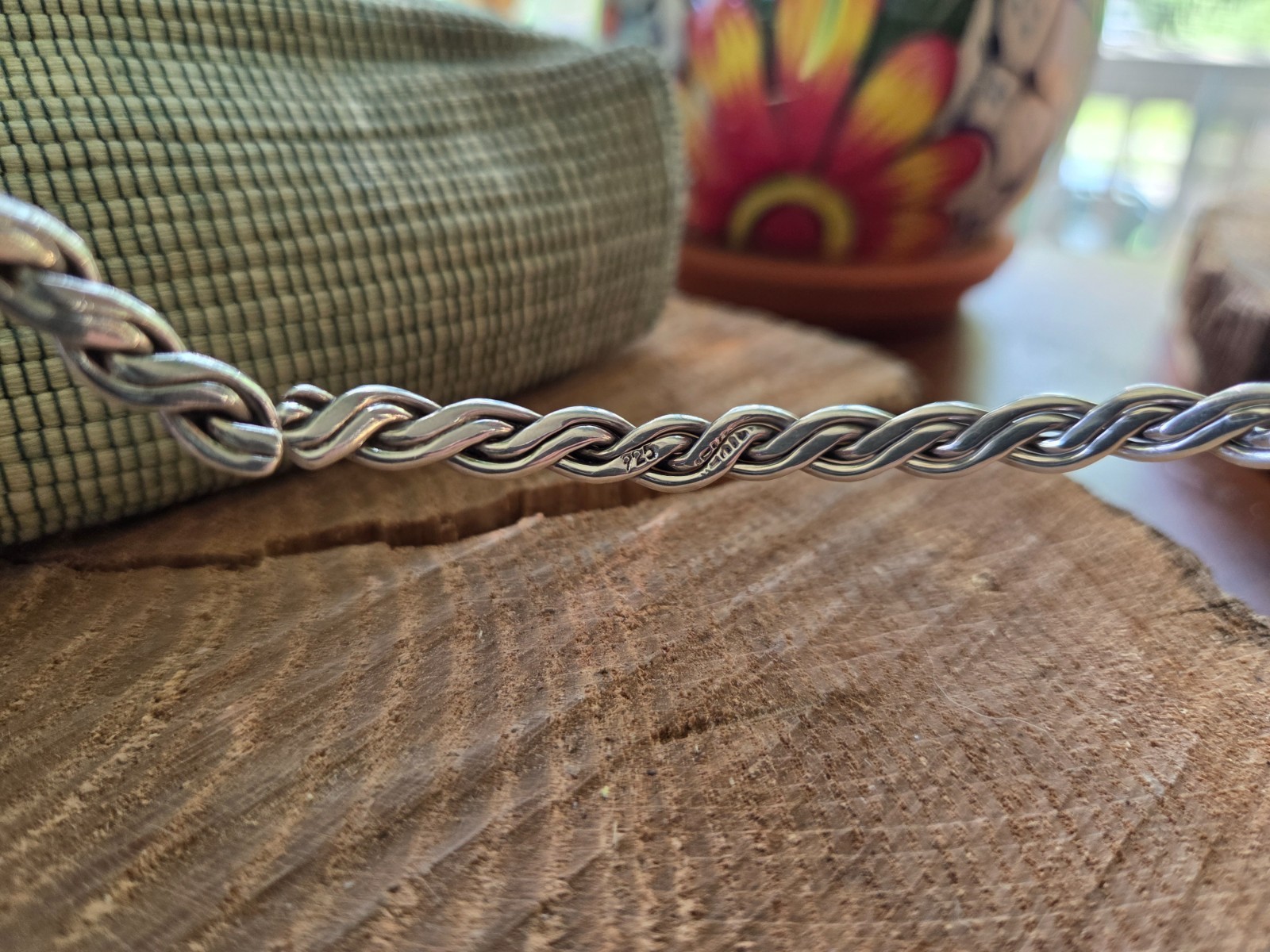 VTG Mexico 925 SS Braided Collar Cuff Necklace