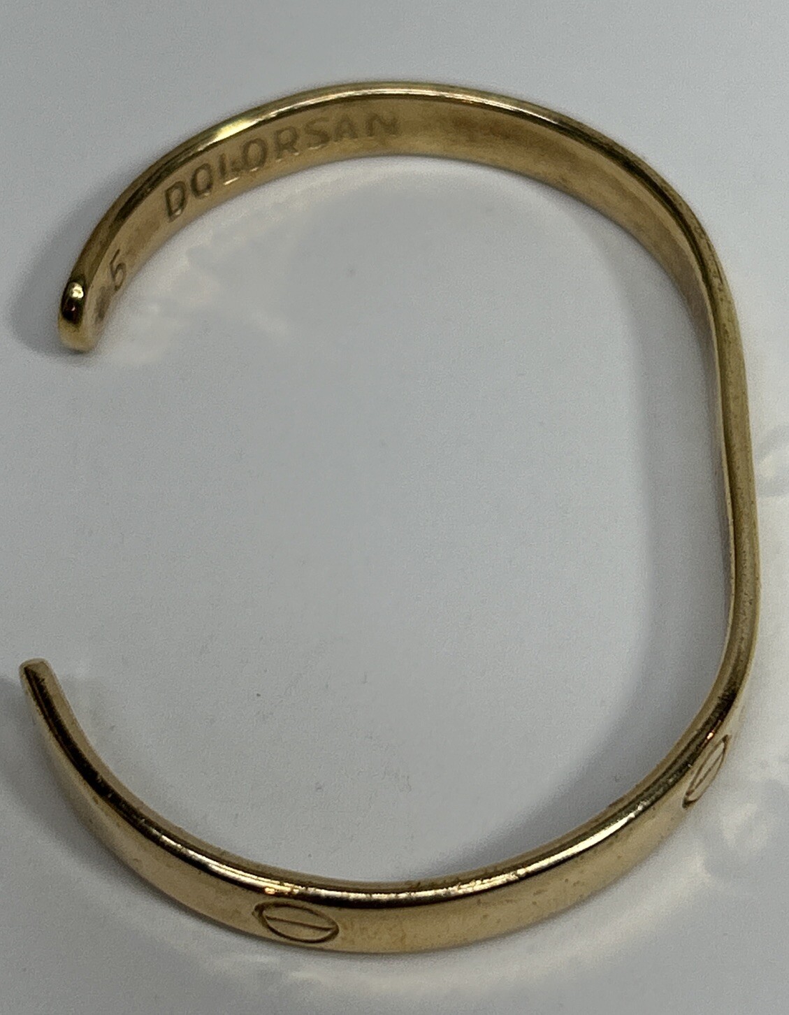Vtg Dolorsan Bracelet Peru Gold Tone Screw Motif Similar To Cartier Love Design