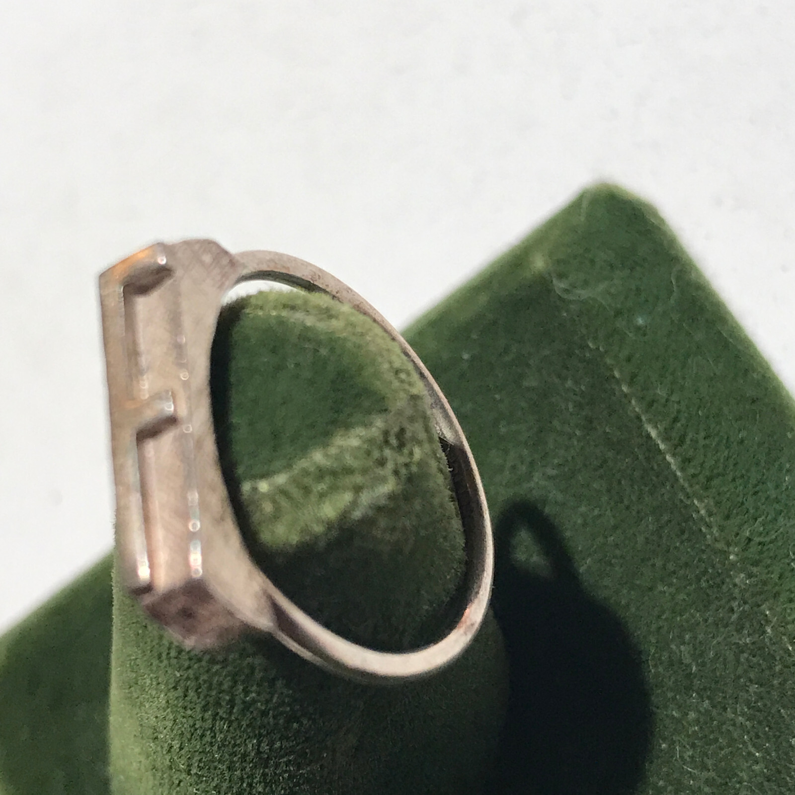 Vintage Sterling Silver Stamped Typebar Monogram “F” Ring Size 6 ADJUSTABLE