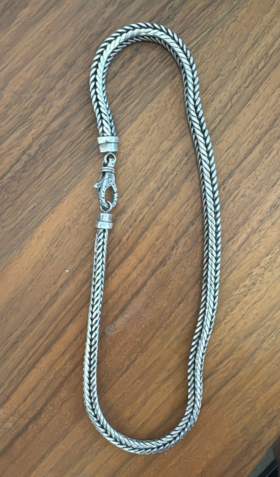 Silver Spiga/Wheat Chain Necklace, Lobster Clasp, Unisex Adults