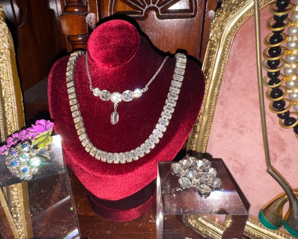 Jewelry Lot Vtg Rhinestone Sorrelli Trifari Weiss Jade High End Sets Estate