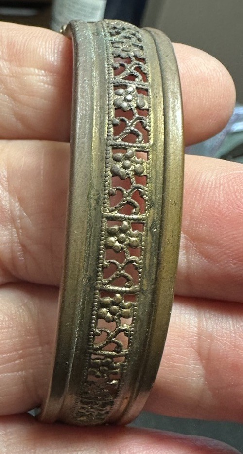 Vintage 1930’s Possibly Czech Green Glass Hinged Bracelet See Pictures For