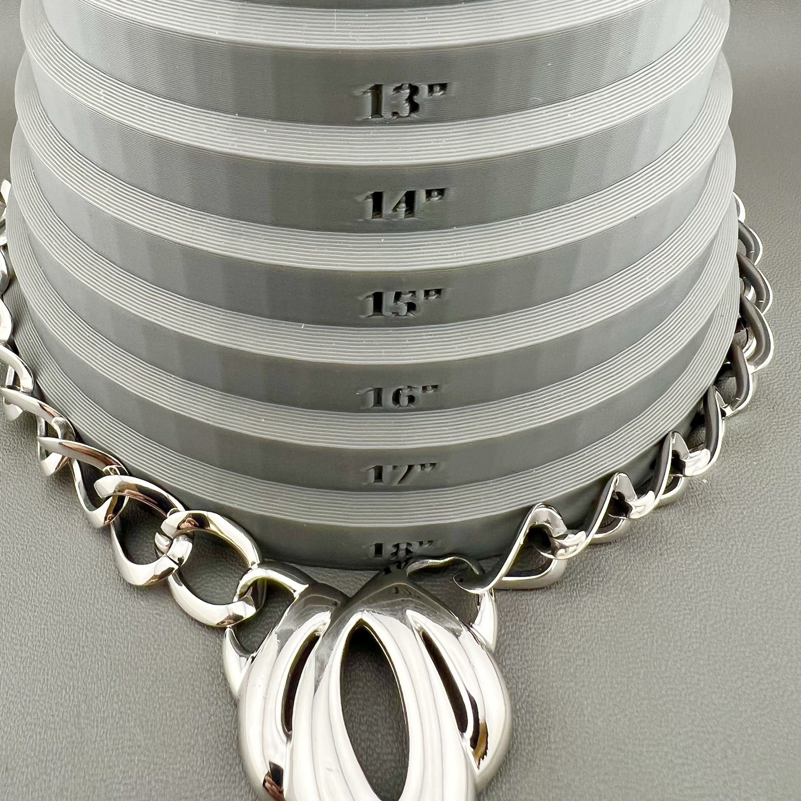 Vintage Napier Necklace Chunky Curb Link Abstract Pendant Silver Tone Signed 18”