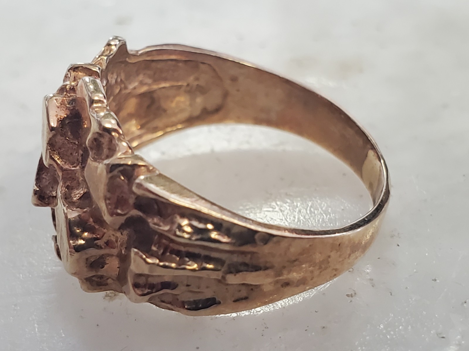 Vintage 14K Gold Plated Nugget Ring Size 6.5