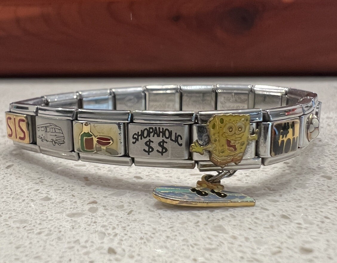 Trendy Window Charm Bracelet – Italian Bracelet With Many Charms!