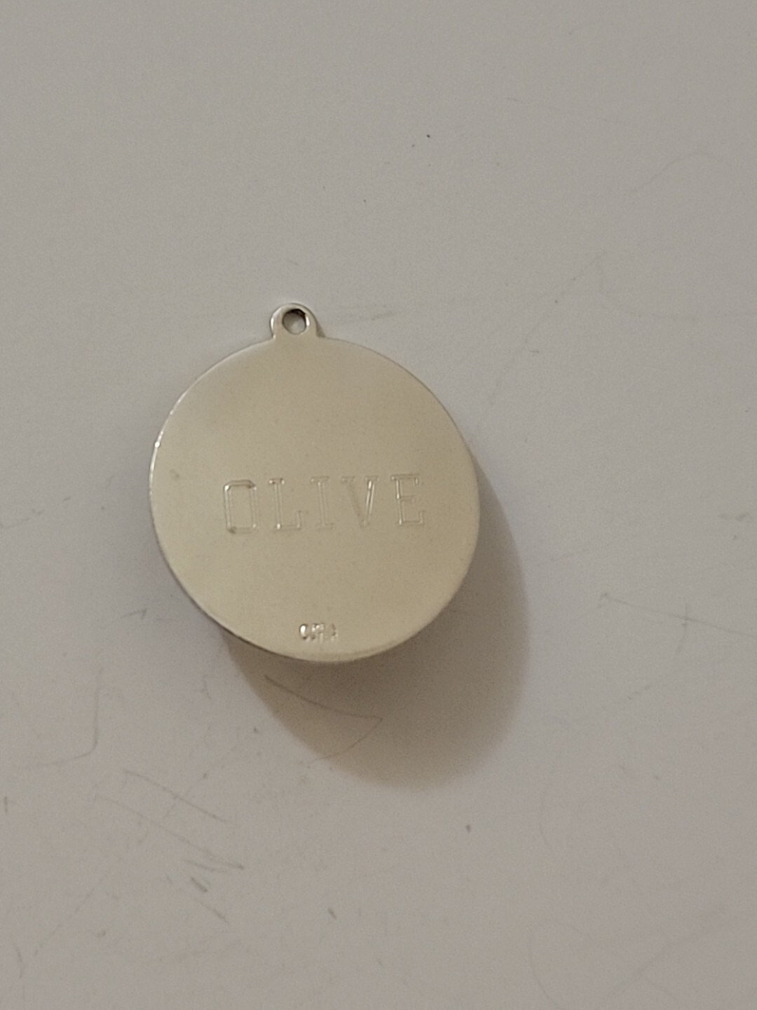 Sterling 925 Silver “Happy Anniversary” Charm Pendant “Olive” Small Gemstones