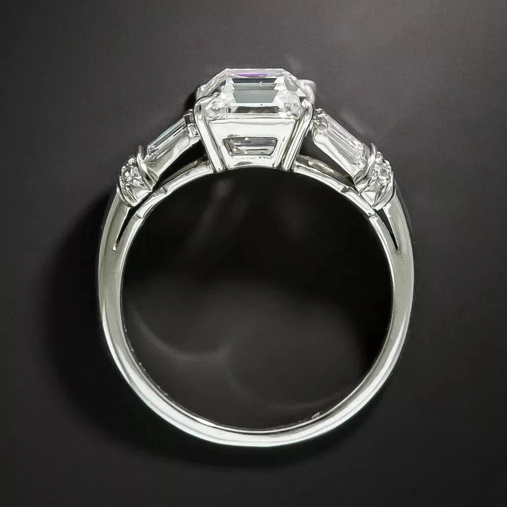 Art Deco Style 3.45Ct Lab Created Diamond Anniversary 14K White Gold Finish Ring