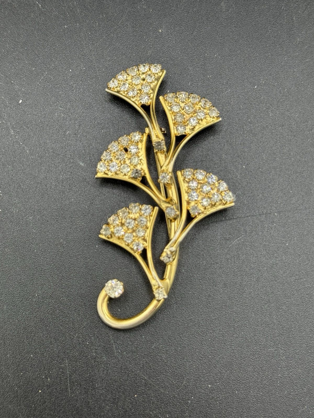 Unmarked Rhinestone Elegant Brooch / Pin (Loose Back) See Pics
