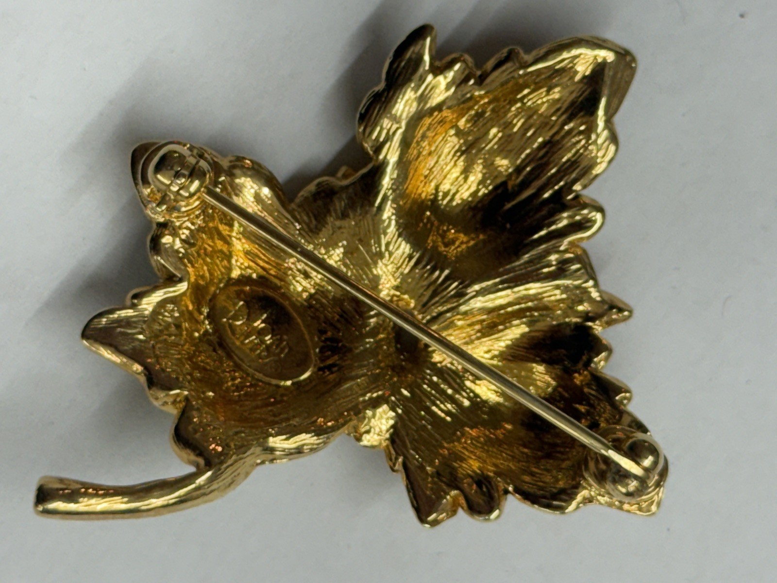 Joan Rivers 2″ Maple Leaf Enameled Brooch