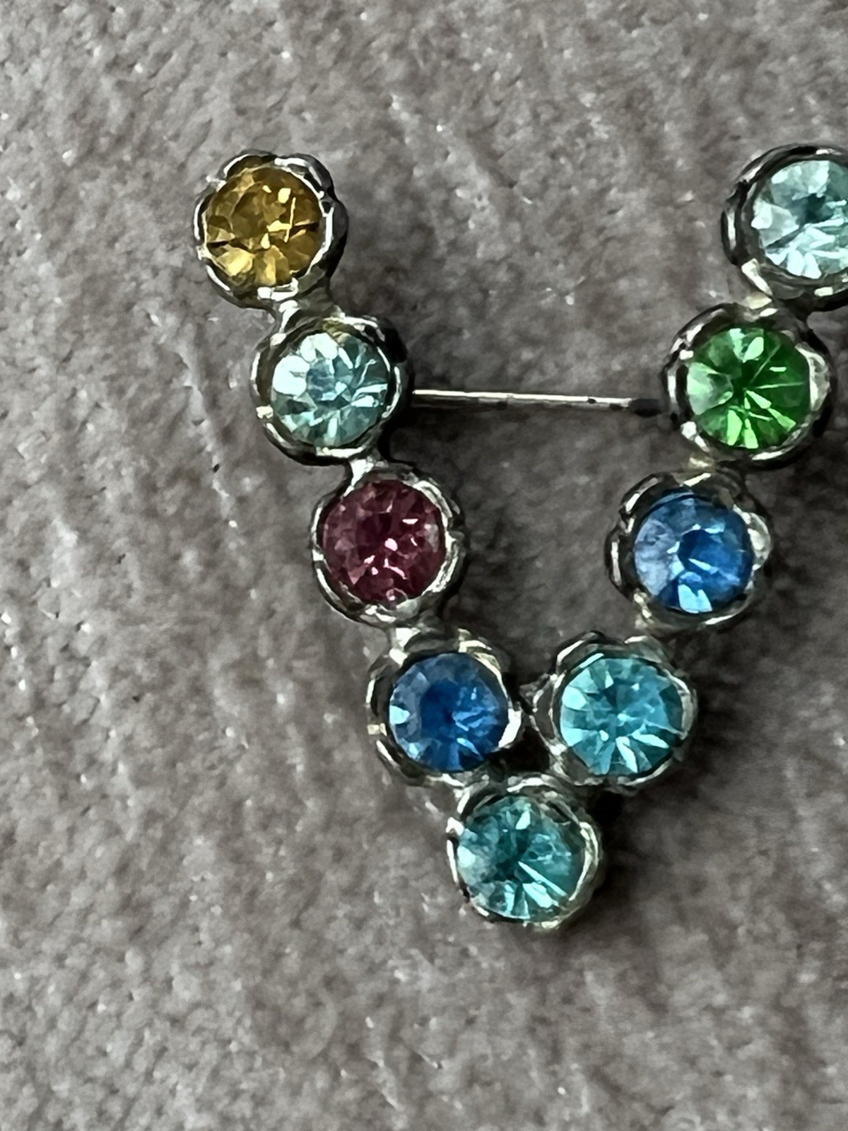 Vintage Little Nemo Brooch Pin Multi-Color Chatham Rhinestones Pot Metal