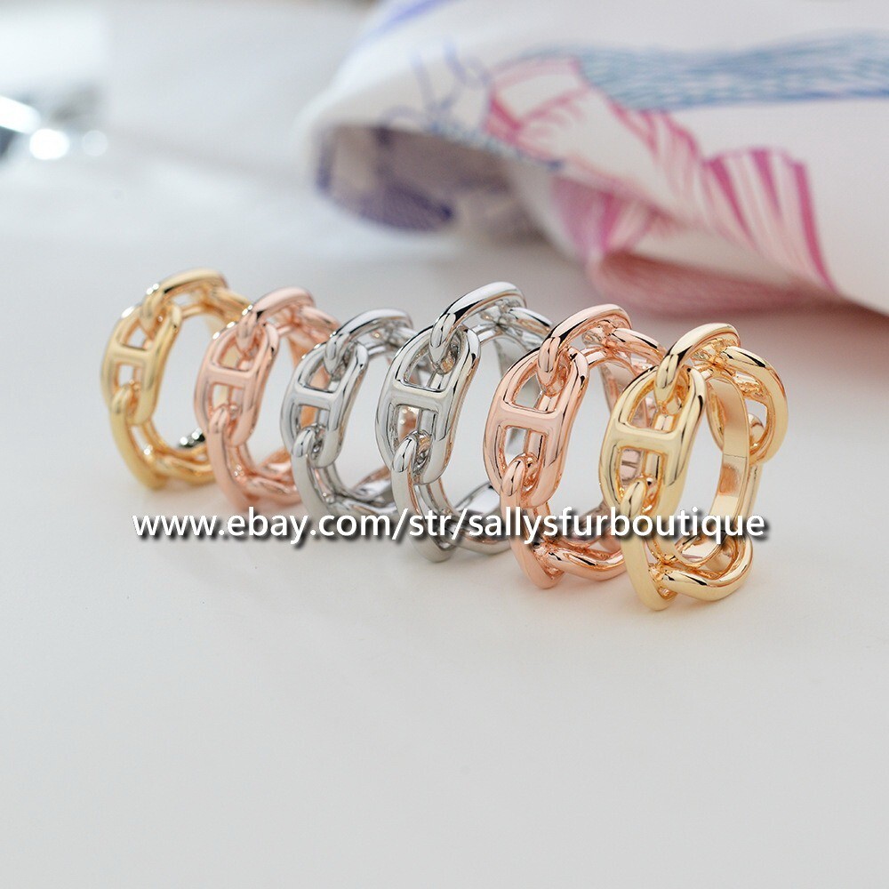 Sallys Quality 100% Copper Scarf Ring Chain Buckles Brooch For Silk Scarves