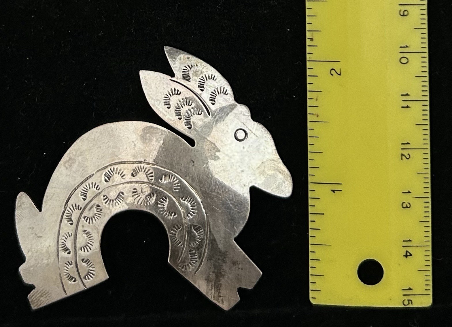 Sterling Rabbit Pin Marked 925