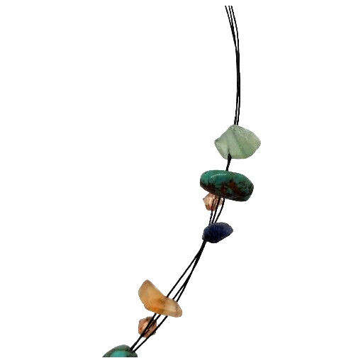 Natural Gemstone Necklace Floating Wire Collar Choker 16″