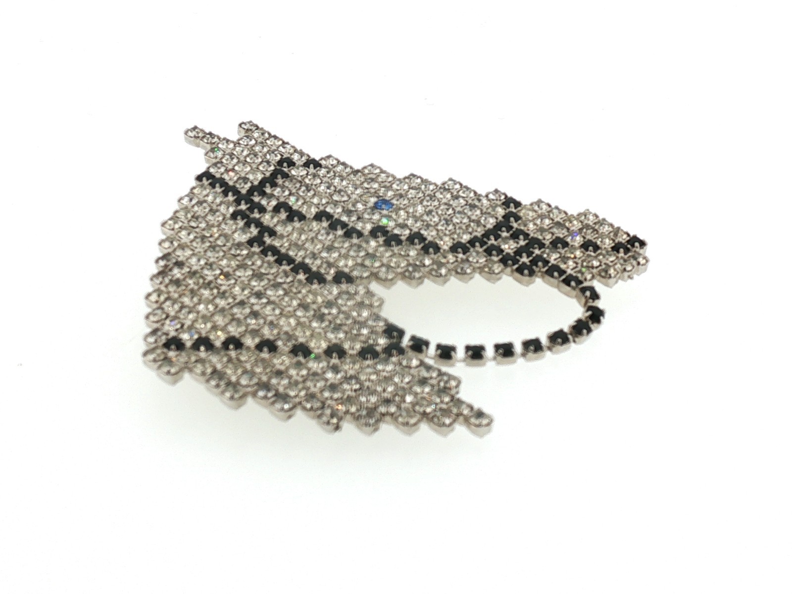 Vintage BAUER Signed Mesh Rhinestone Horse Head Brooch – Sparkling Statement Pin