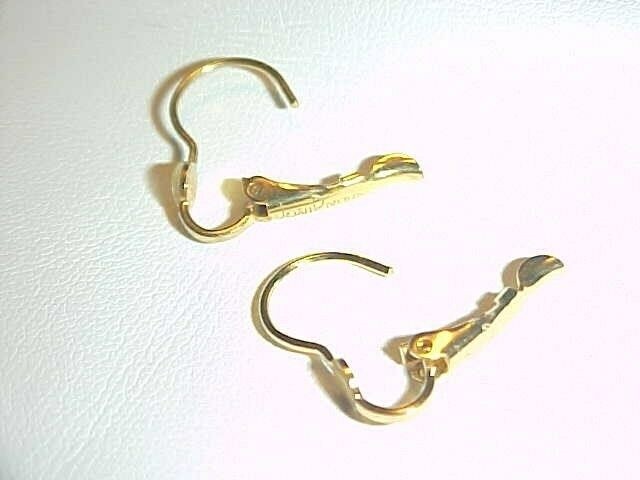 VINTAGE JOAN RIVERS STAMPED GOLD UNSET ROUND PAD LEVER BACK EARRINGS J26