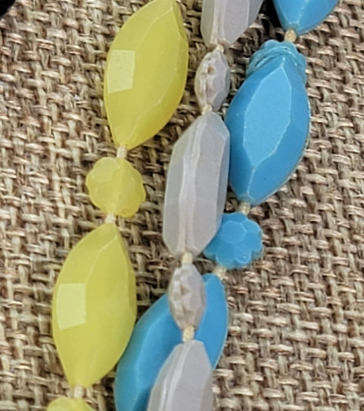 Vintage Lucite Style Faceted Acrylic Bead Necklaces Lot Endless Retro Mod 34 in