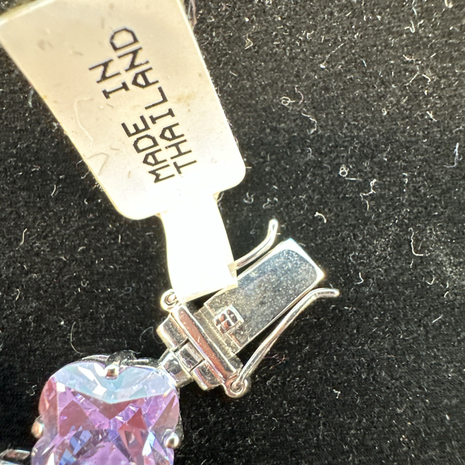 Vintage Suzanne Somers MultiColor Faceted/Square CZ 925 Silver Bracelet 7.5 in