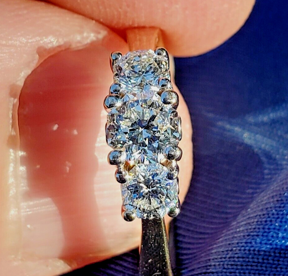 Original EARTH MINED DIAMOND Octagon cut Deco Engagement Ring Vintage Trilogy 6
