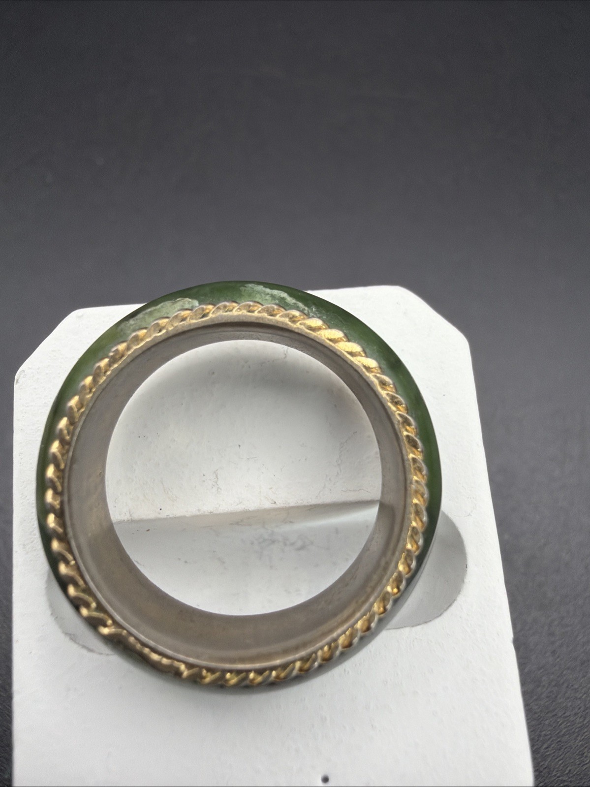 519 Vintage Natural Nephrite ( jade) Ring Size 6