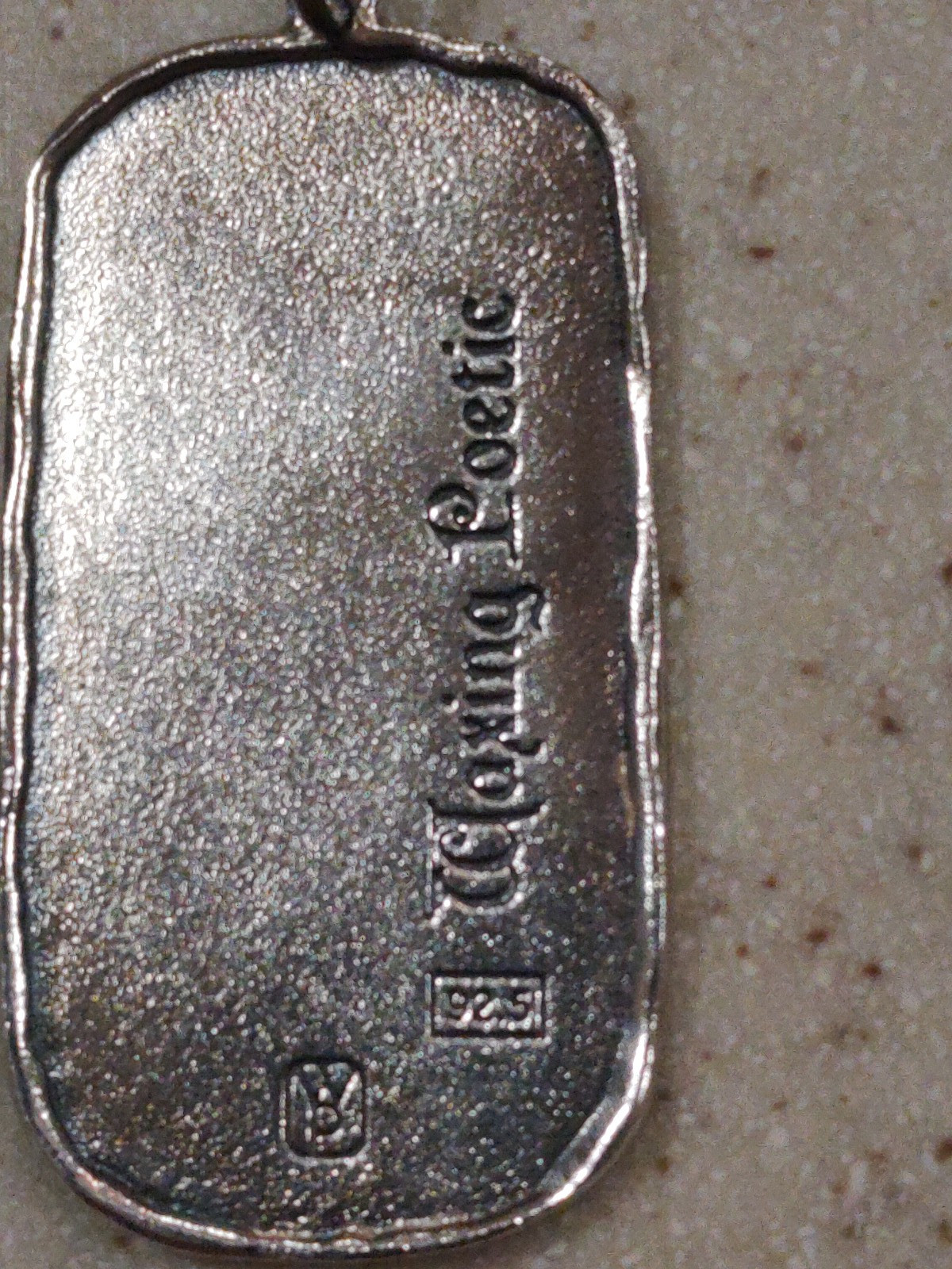 RARE! VINTAGE WP WAXING POETIC 925 STERLING SILVER “AMEN”? DOG TAG STYLE PENDANT