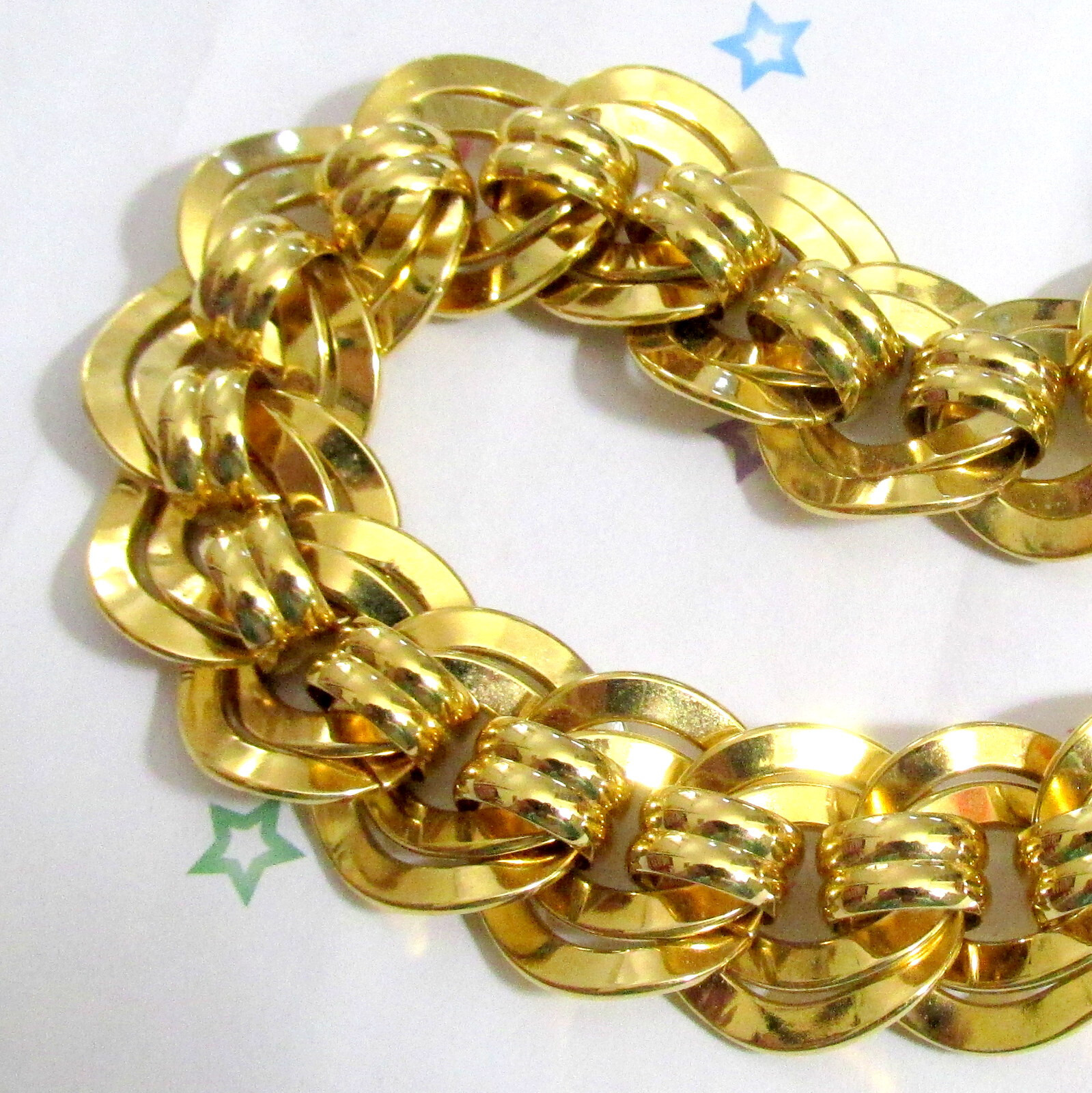 VTG RUNWAY WEIGHTY GP 19″ NAPIER DOUBLE LINK CHAIN NECKLACE CLASSIC STATEMENT