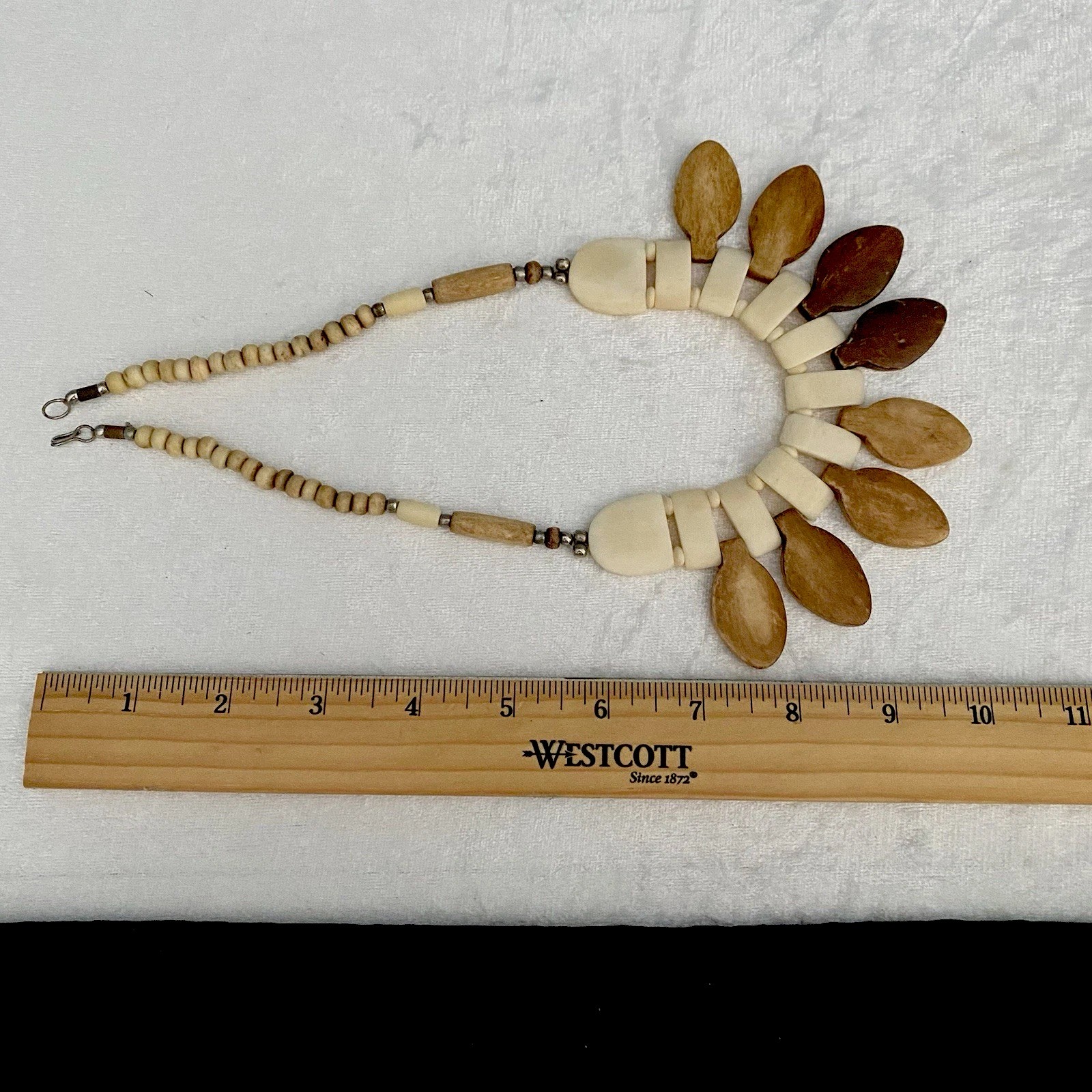 African Tribal Bib Necklace Statement Beaded Vintage Bohemian Native Ethnic