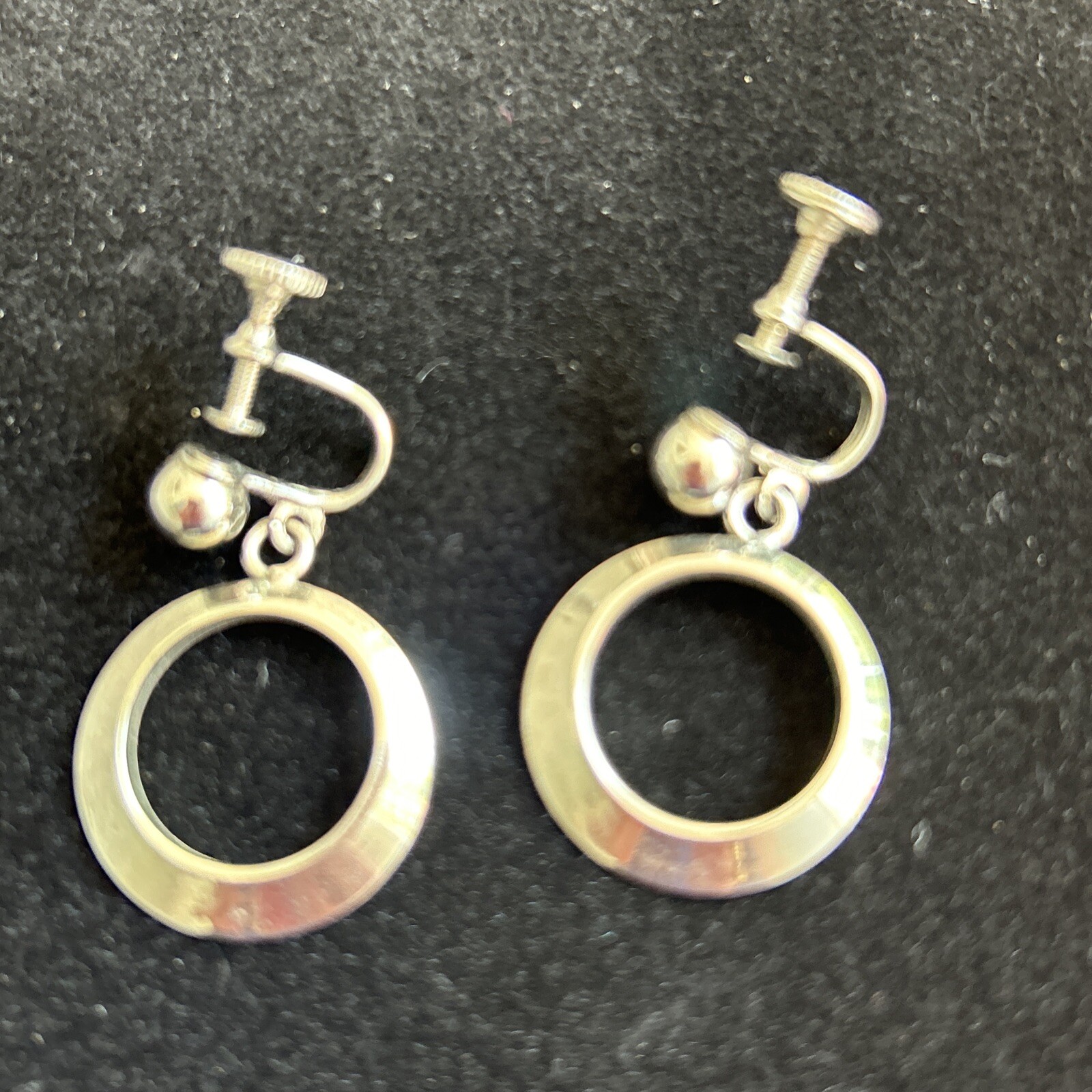 Vintage Silver Tone Screw-Back Earrings