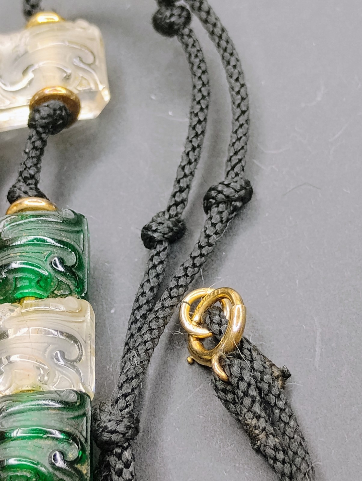 Antique 1920’s France Oreum Metal And Glass Necklace & Bracelet Set