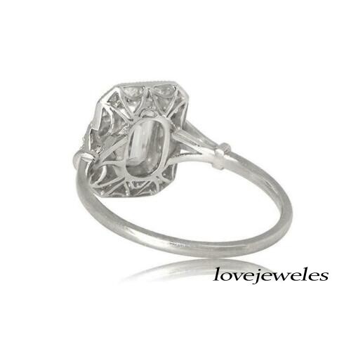 2.50CT Emerald Cut Lab-Created Diamond Vintage Halo Engagement Ring 925 Silver
