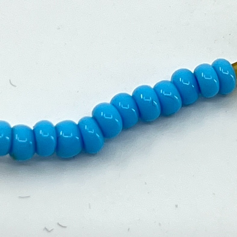 Vintage Style Blue Seed Bead & Earth Tone Accent Necklace Boho Summer Jewelry