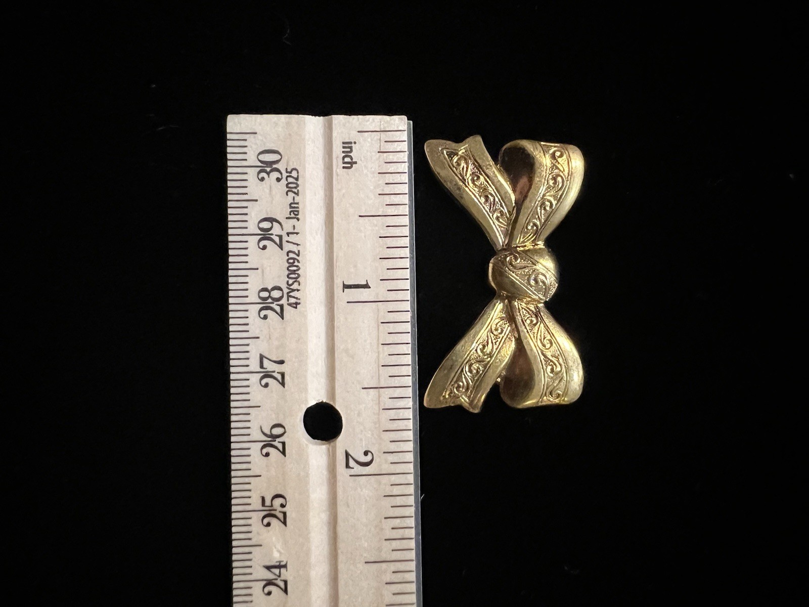 Large Bow Vintage Brass Stamping 22K Gold Plated for Jewelry/Crafting/Decoration