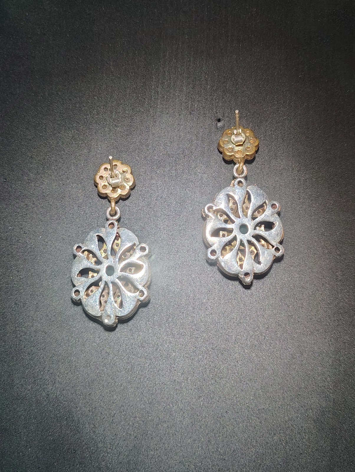 vintage costume emerald earings