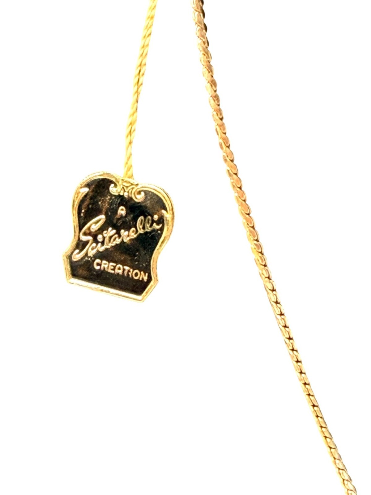 Vintage Gold Electroplate Scitarelli Creations Necklace Earrings Set w Tag & Box