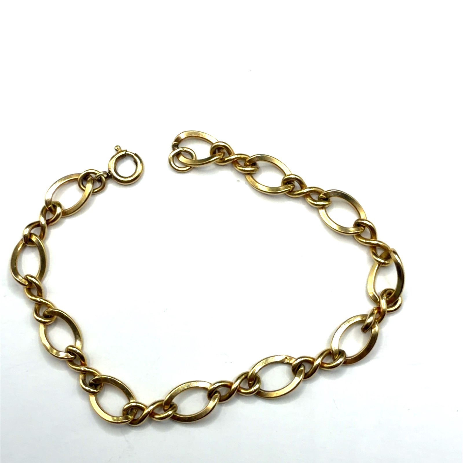 Vintage 12K Gold Filled Open Oval Link Bracelet, 6.5 Grams