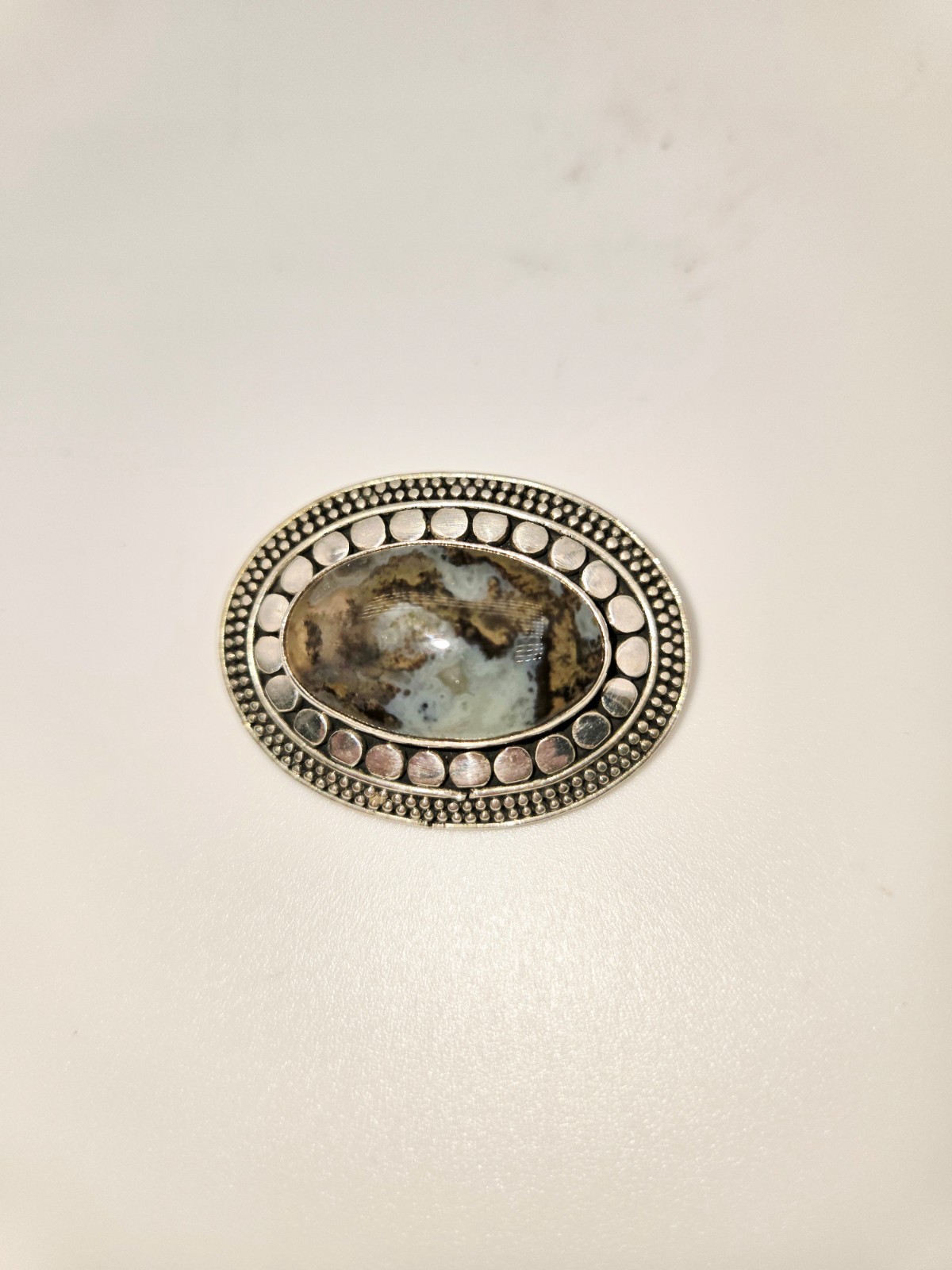 Sweet Little Moss Agate Pin Pendant