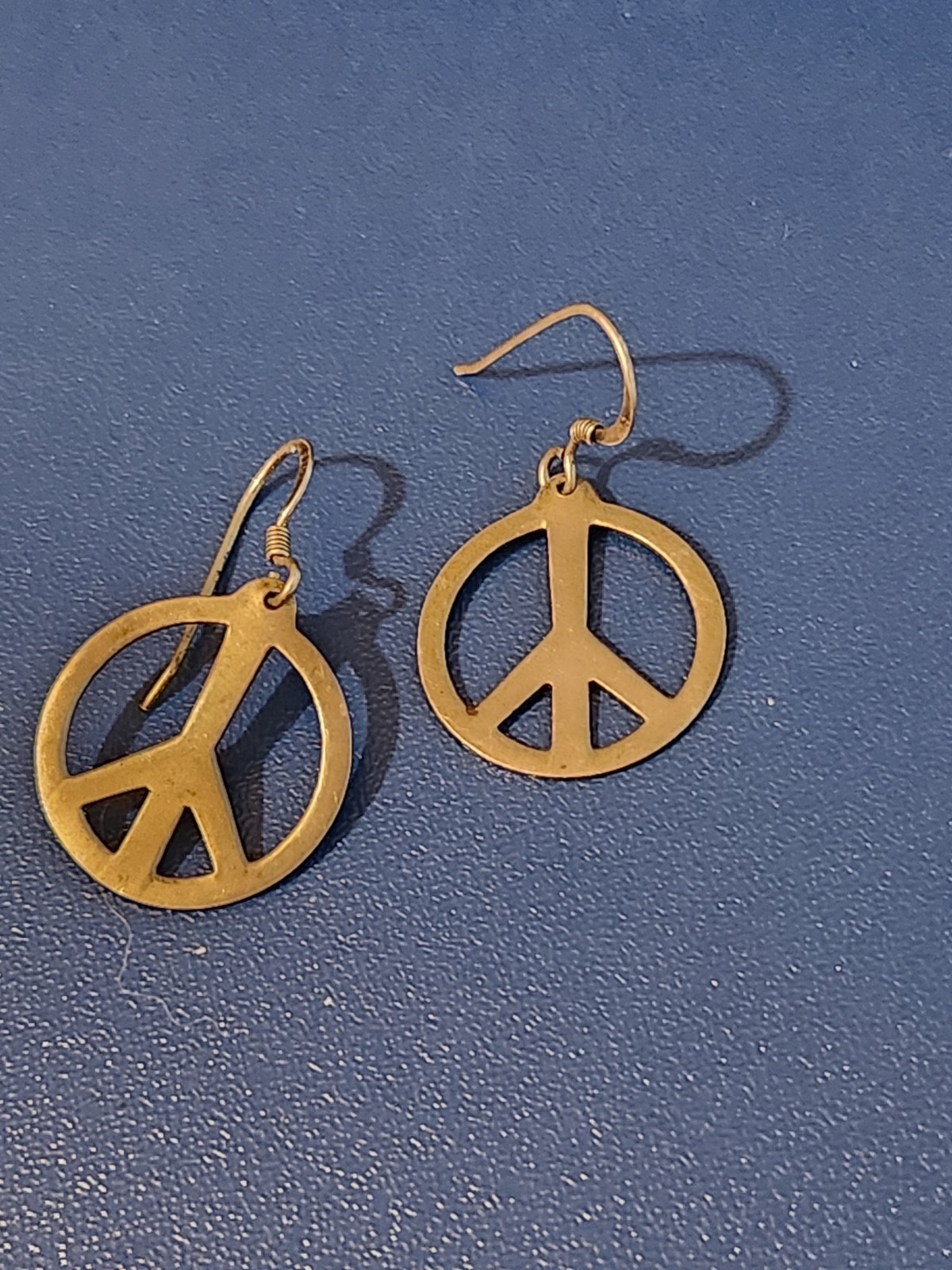 Sterling Silver Peace Sign Dangle Earrings