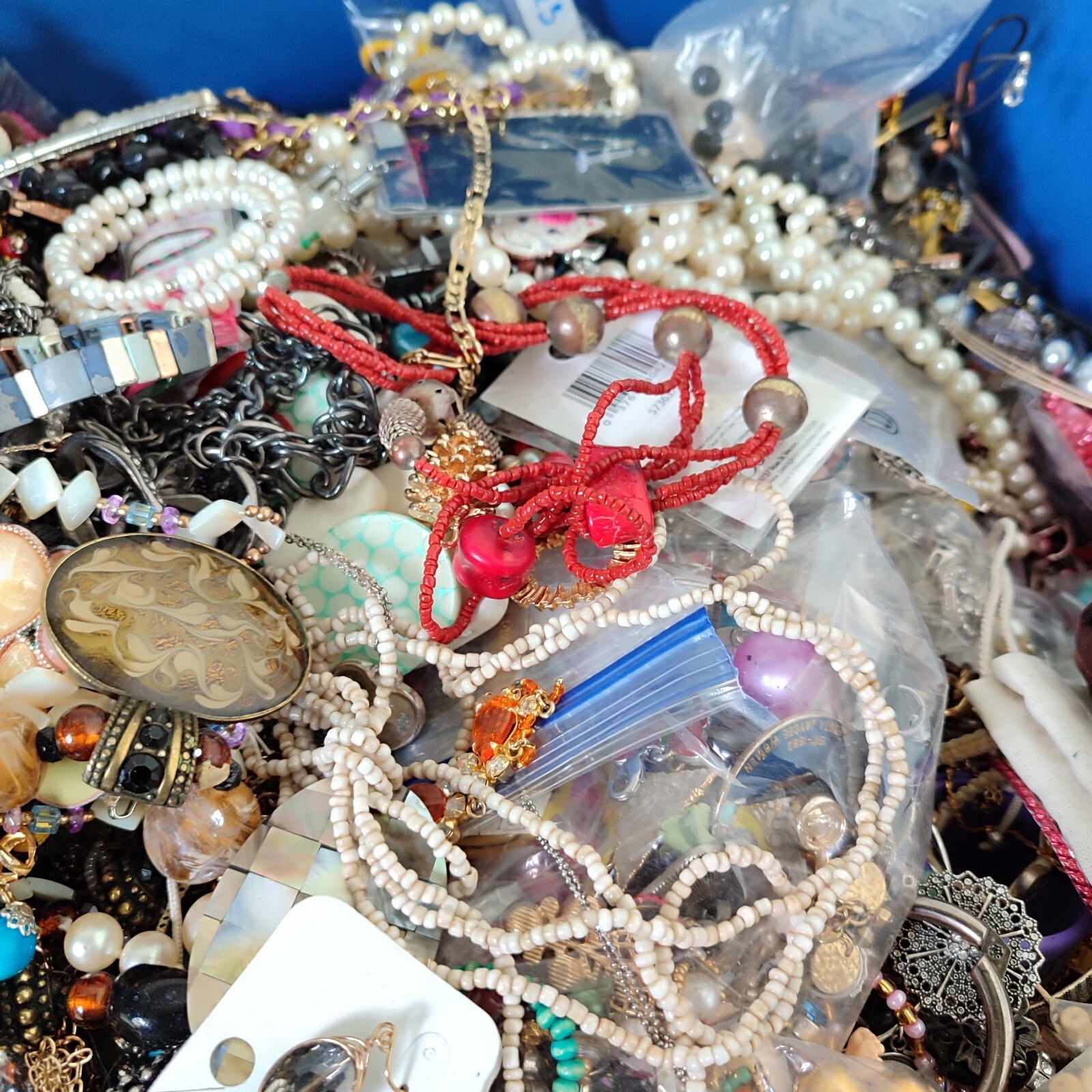 1 Pound Costume Jewelry Craft Wearable Scrap Junk Lot Tangled Harvest