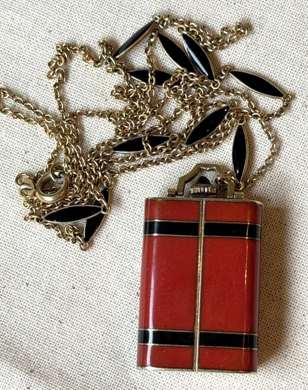 Art Deco 14k Enamel Pendant Watch